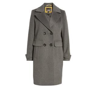 Sam Edelman Women's Wool Blend Peacoat Size 4 Gray Double Breasted Winter Coat